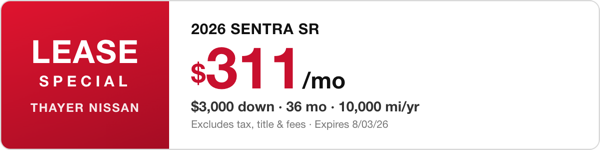 Lease Sentra SR $311/mo