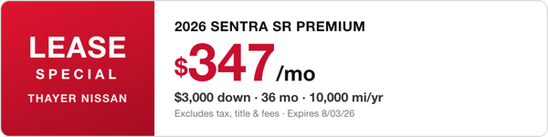 Lease Sentra SR Premium $347/mo