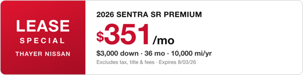 Lease Sentra SR Premium $351/mo