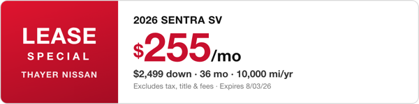 Lease Sentra SV $255/mo
