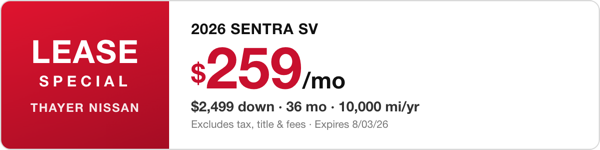 Lease Sentra SV $259/mo
