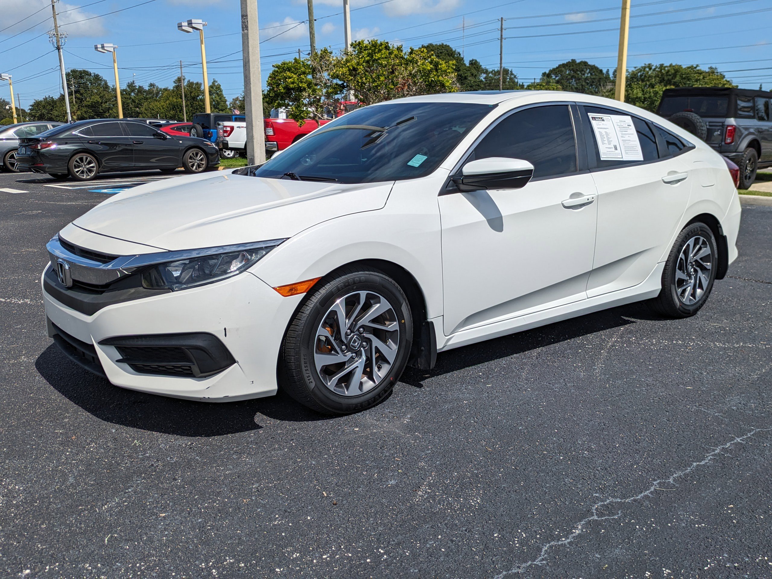 Used 2017 Honda Civic EX with VIN 19XFC2F75HE080643 for sale in Seminole, FL
